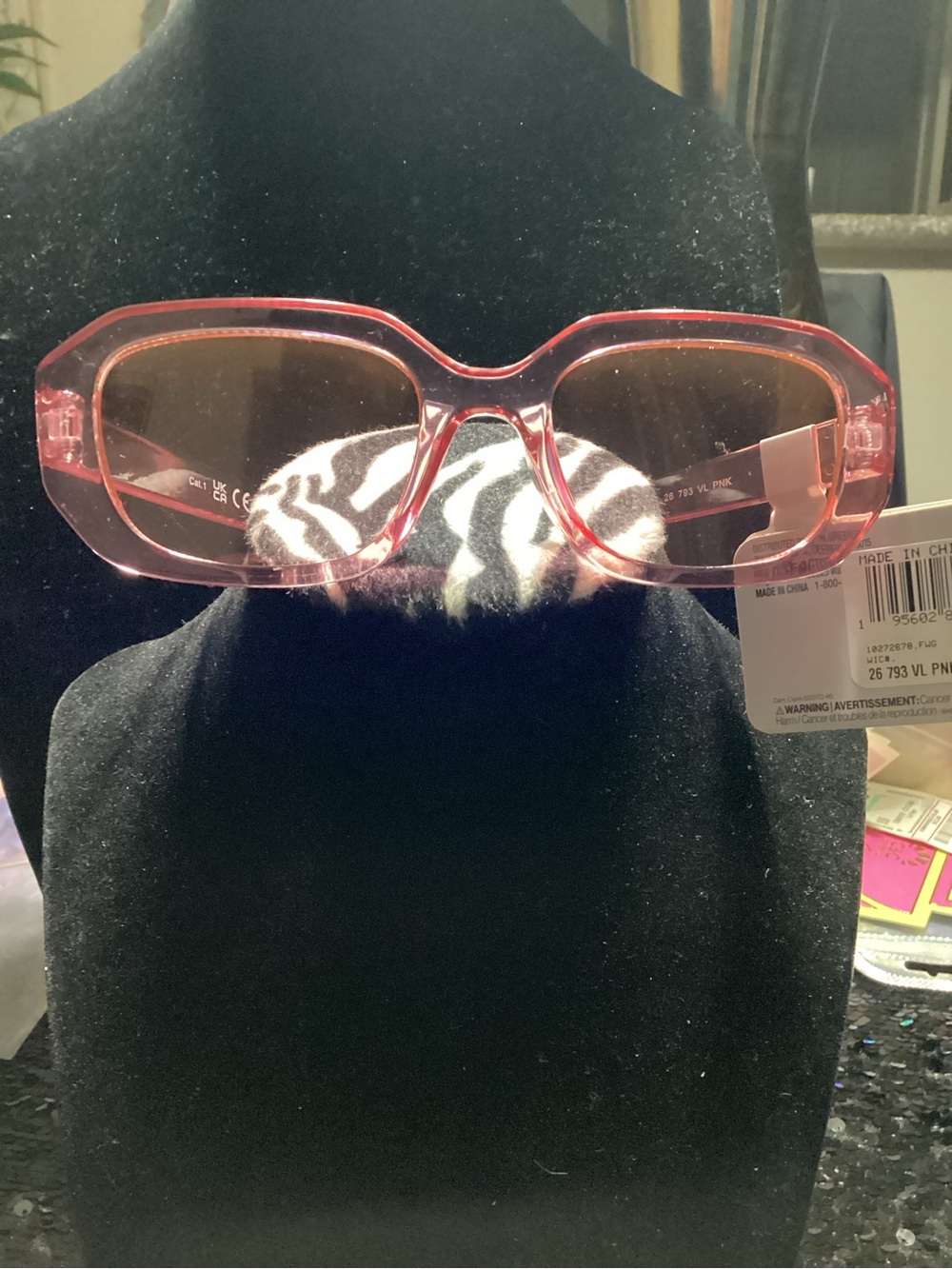 west loop Pink Oversized Rectangular Sunglasses